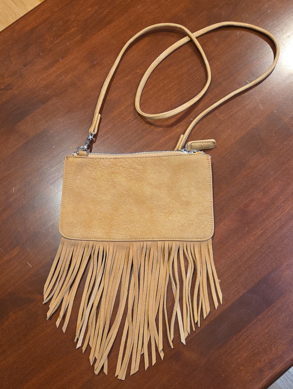 NWOT Free People Fringe Crossbody Bag in Tan
